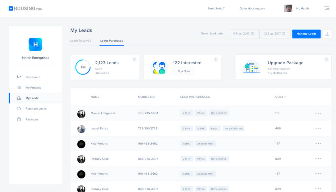 Housing Dev Panel UI